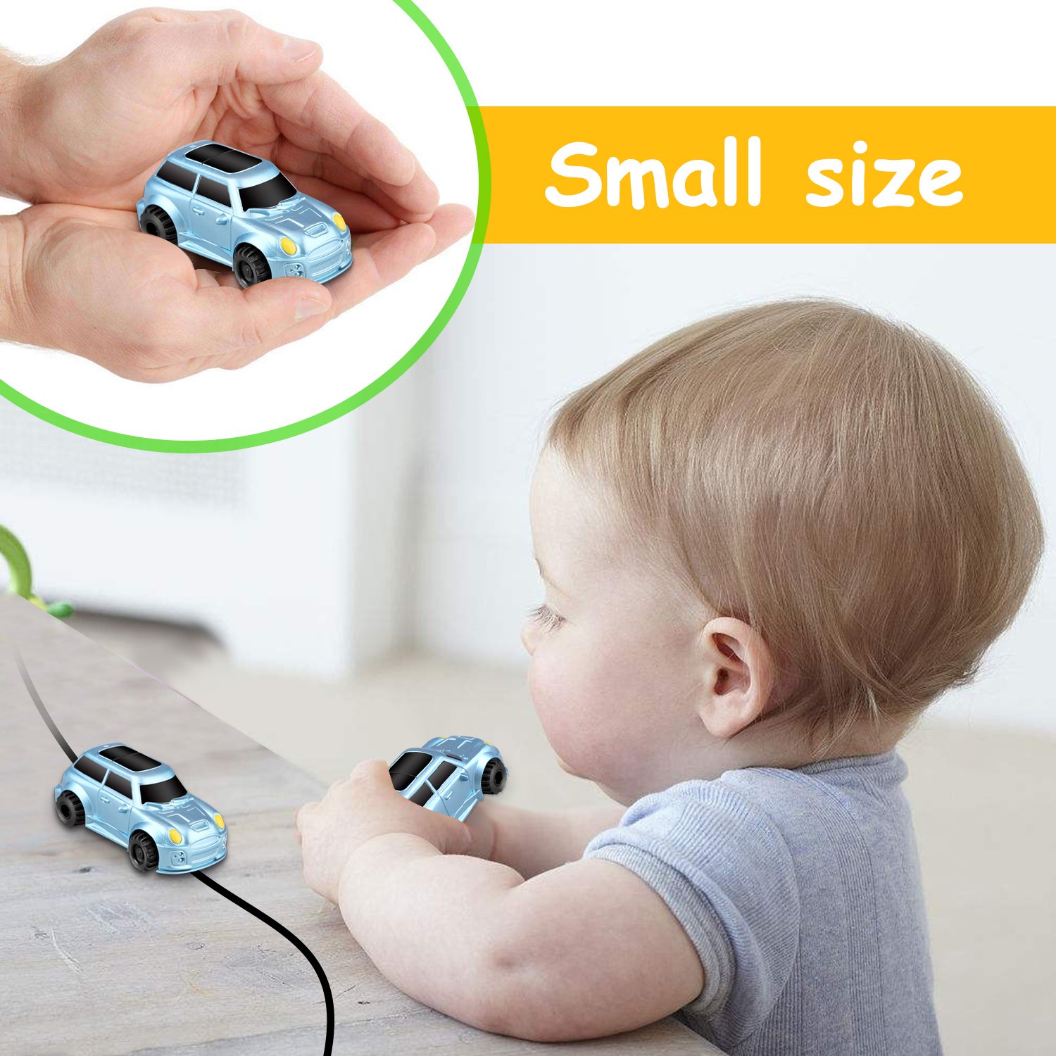 HUIBUDCH Magic Inductive Car Toy Magic Mini Car [Follows Black Line] for Kids (Blue Jeep)