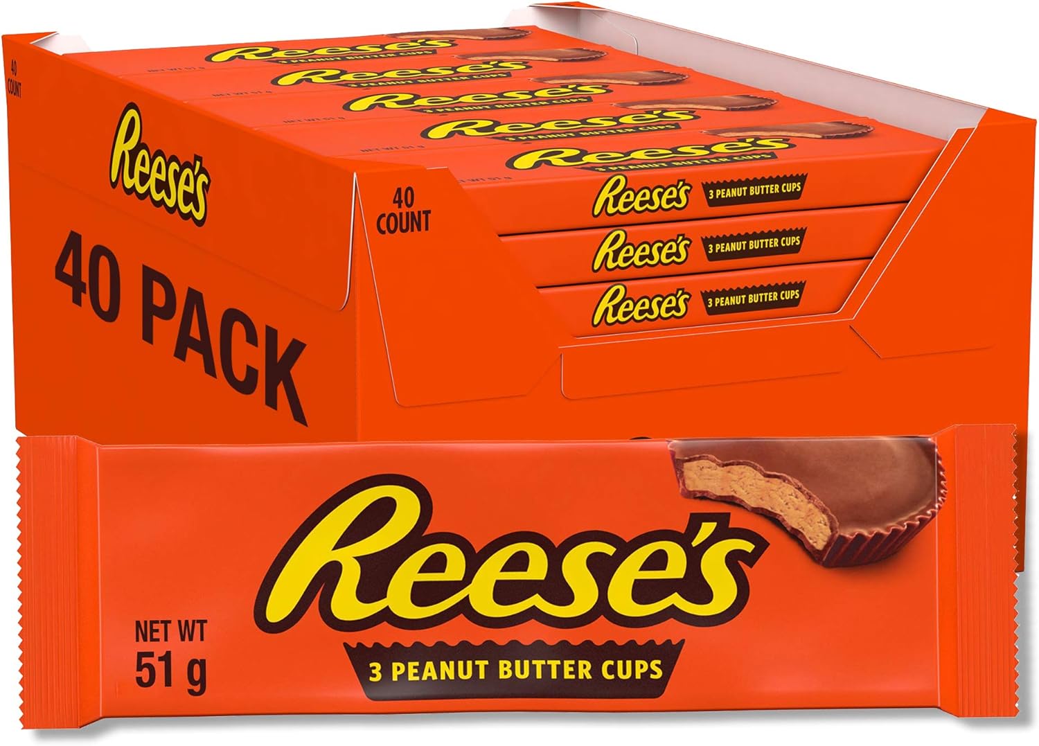 Hershey Reeses 3 Peanut Butter Cups (40x 51g.): Amazon.es: Salud y cuidado personal