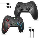 Playnex 2 Pack Wireless Controllers for Nintendo Switch 2, Switch and PC | Hall Effect joysticks, RGB lighting, 6-axis gyro, turbo, vibration and programmable M1/M2 buttons