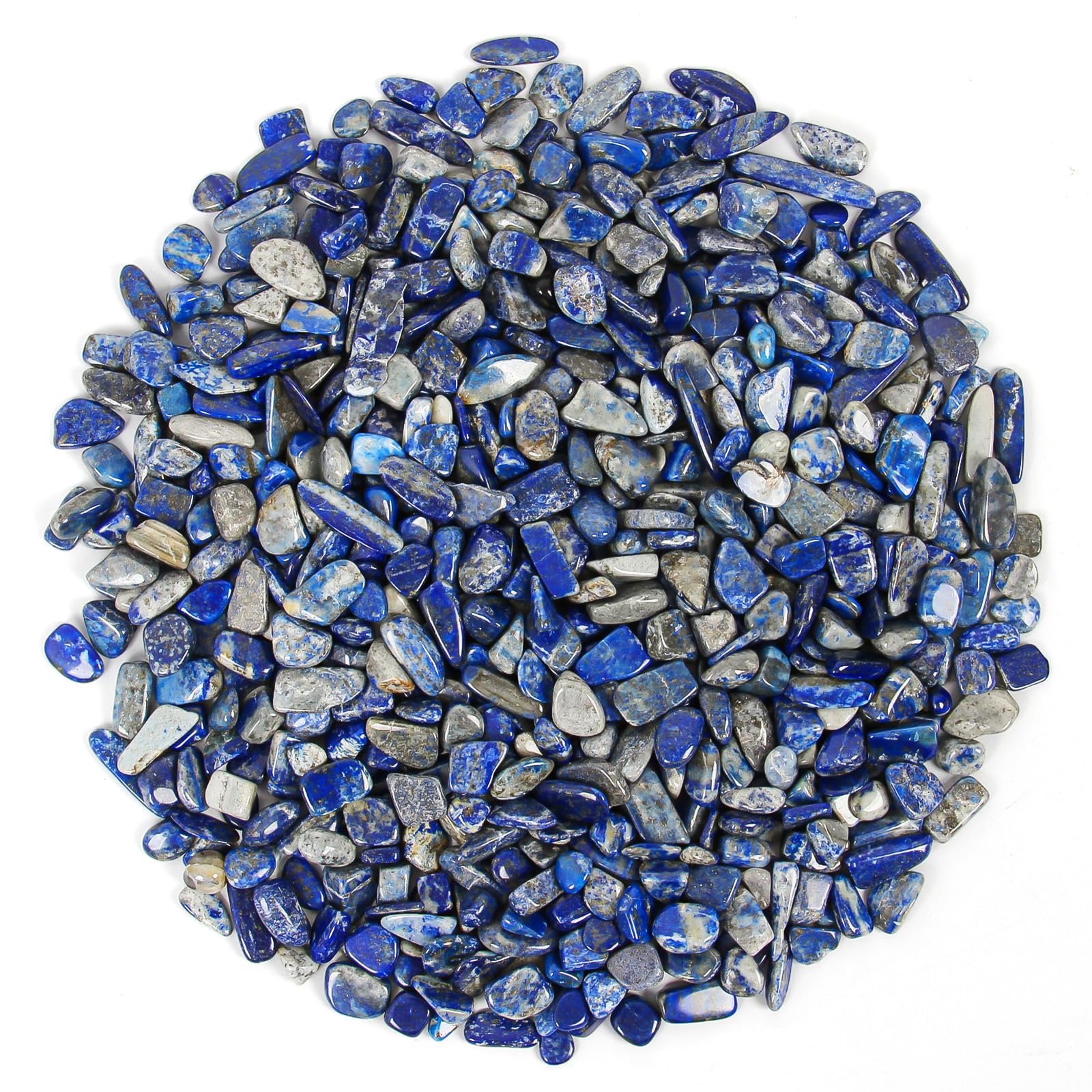 Orientrea 1.1 lb Natural Lapis Lazuli Crystal Tumbled Chips – Crushed Blue Gemstone Chips Bulk for Jewelry Making, Resin Art, Crafts, Vase Fillers & Home Décor
