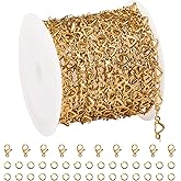 YOUBEIYEE 4 Meters Gold Plated Stainless Steel Jewelry Making Chain Hollow Heart Chain for Jewelry Making with Lobster Clasps Jump Rings