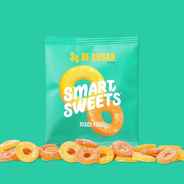 SMART SWEETS, PEACH RINGS, 1.8 OUNCE