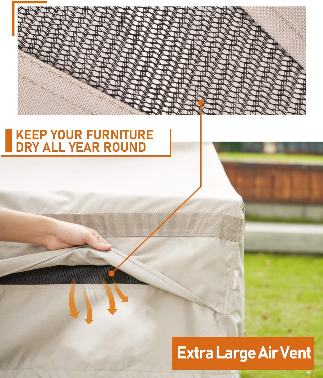 MR. COVER 3-Seat Patio Sofa Cover, 78" Wide Loveseat Outdoor Patio Furniture Cover, Rip-Stop and Weather Resistant, 78" W x 34" D x 34''H: Kitchen & Dining