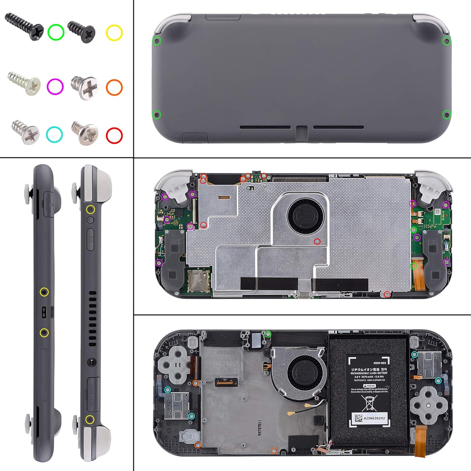 eXtremeRate Soft Touch Black DIY Replacement Shell for Nintendo Switch Lite, NSL Handheld Controller Housing w/Screen Protector, Custom Case Cover for Nintendo Switch Lite: Computers & Accessories