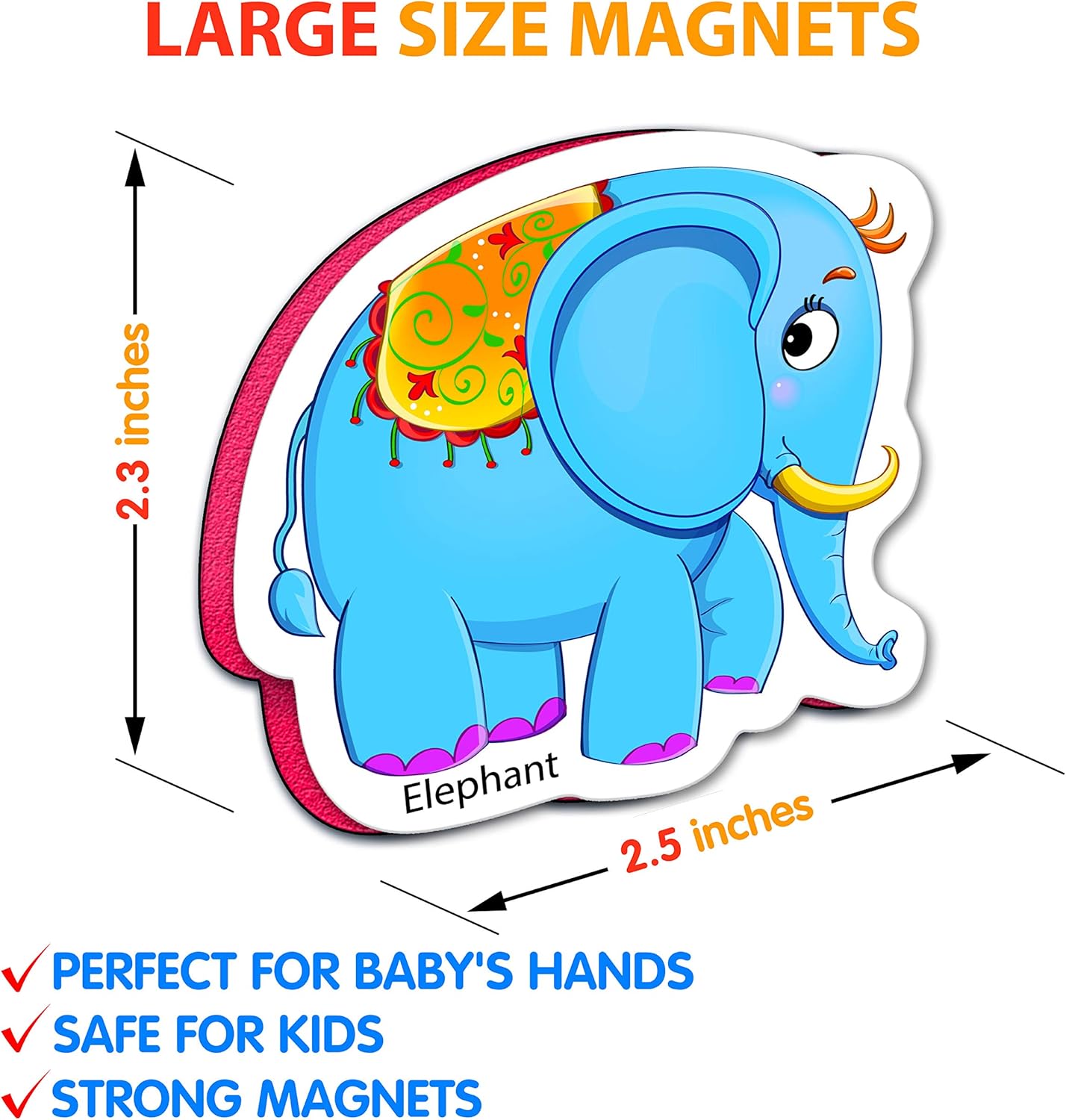 Little World Foam Fridge Magnets for Toddlers Age 1 2 3 - Refrigerator Magnets for Kids – Large Baby Magnets Toy – Set of 28 Magnetic Animals for Toddler Learning – Safe Kids Magnets: Toys & Games