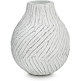 Signature Design by Ashley Shelvie Casual Vase with Distressed Finish, White & Black