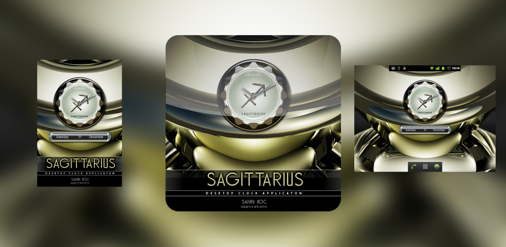 Sagittarius Beautiful Clock Widget Zodiac Theme for Android