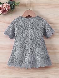 Flower Girl Dress, Lace Dress 3/4 Sleeve Dress