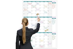 Coboll Large Dry Erase Calendar for Wall - Undated 3 Month Dry Erase Calendar, 28" x 40"(Vertical), Dry Erase Calendar for Wall, Great Layout Wall Calendar Dry Erase for Home, Office and Classroom