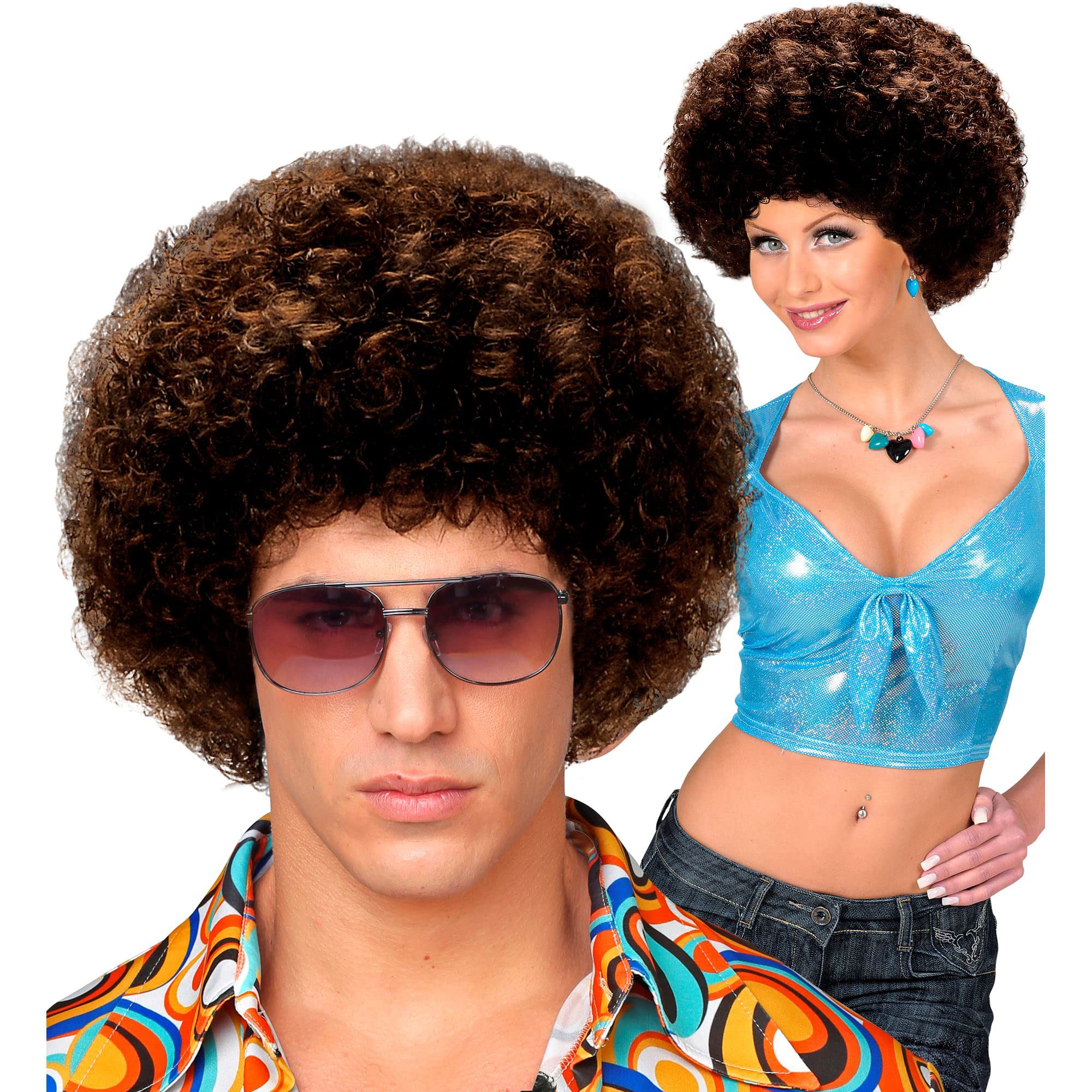 Unisex Curly - Brown Wig for Hair Accessory Fancy Dress
