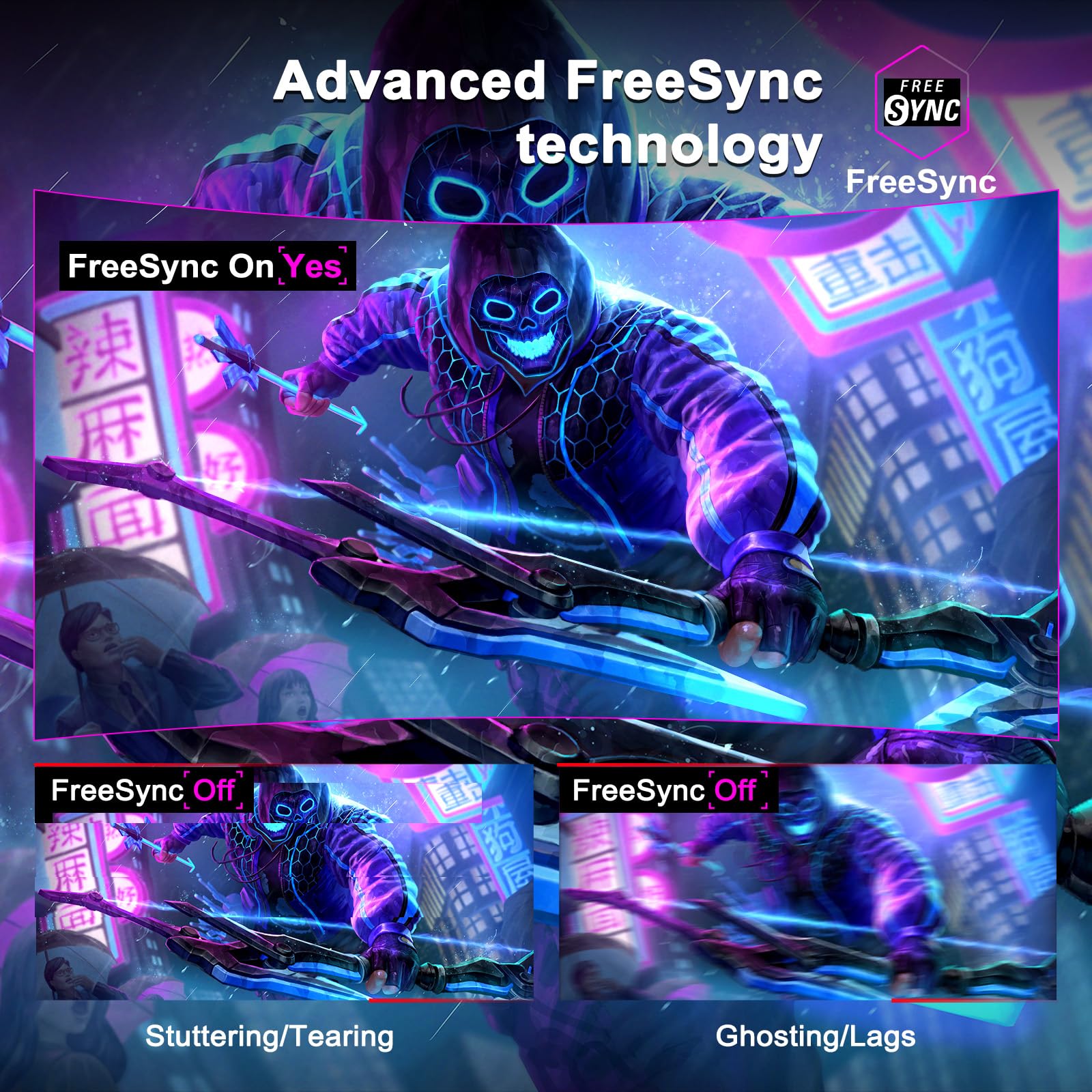 Minifire 24 Inch Curved Gaming Monitor 180Hz, Built In Speaker, Fhd 1920X1080, Crosshair 1Ms, Srgb130%, Hdr, 1500R, Freesync, 300Cd/M², Frameless, Hdmi＆Dp Ports, Vesa Compatible, Eye Care (Mfg24C1) - View 6