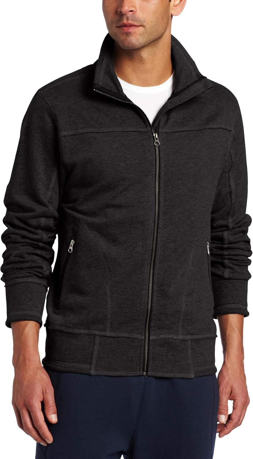 Alo Yoga Men's Casual Track Jacket, Charcoal Heather, XX
