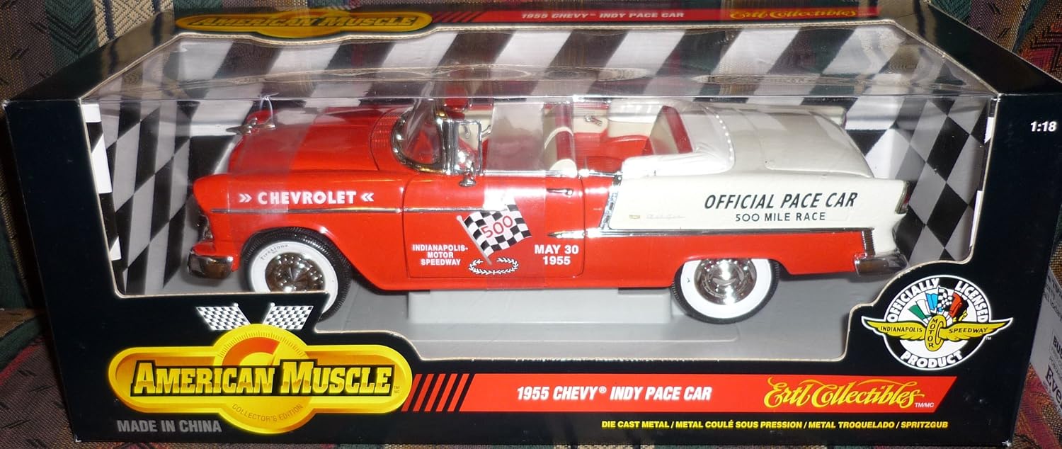 Ertl American Muscle 1955 Chevy Indy Pace Car 118 Scale Diecast Car