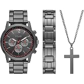 Folio Men's -Tone Watch, Bracelet and Accessories Gift Set