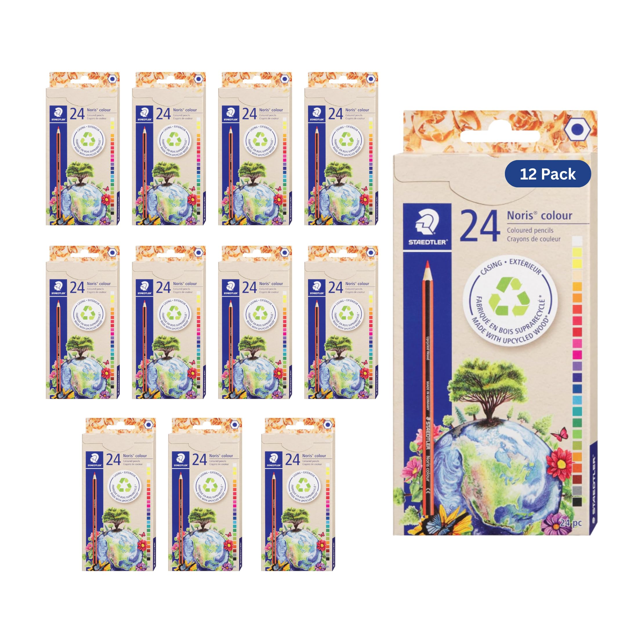 STAEDTLER Colored Pencils 12-Pack (12 sets of 24 pcs) for School Supplies - Break-Resistant Lead, Sustainably Made, Vibrant Colors for Artists & Students, 288 Count Image