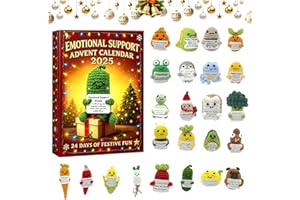 2025 Emotional Support Advent Calendar with 24 Pcs Emotional Support Pals Ornaments Acrylic Animals, Christmas Advent Calenda