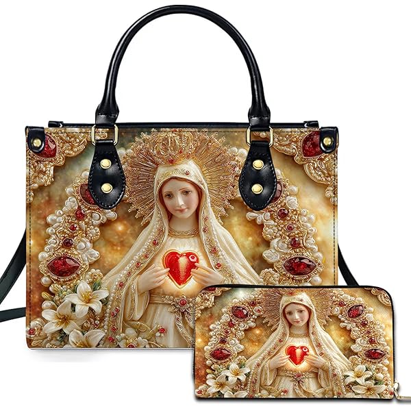Amazon.com: Virgin Mary Leather Handbag For Women, Vintage Virgen