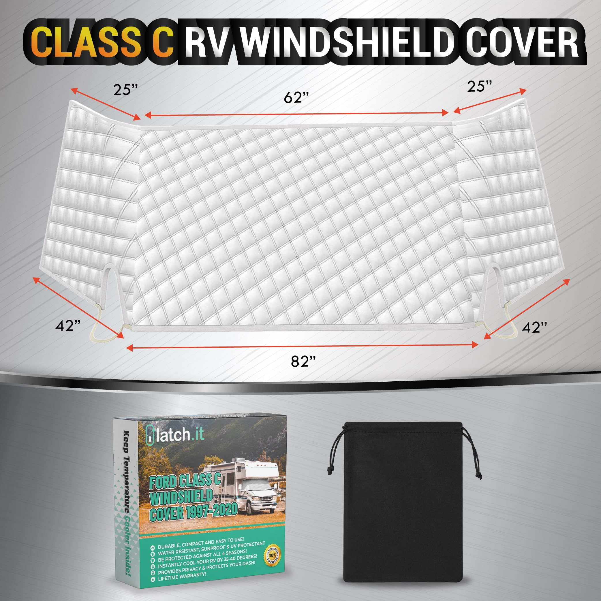 Windshield Covers For Rvs Mua LATCH.IT RV Front Windshield Cover Class C | Front Motorhome ...