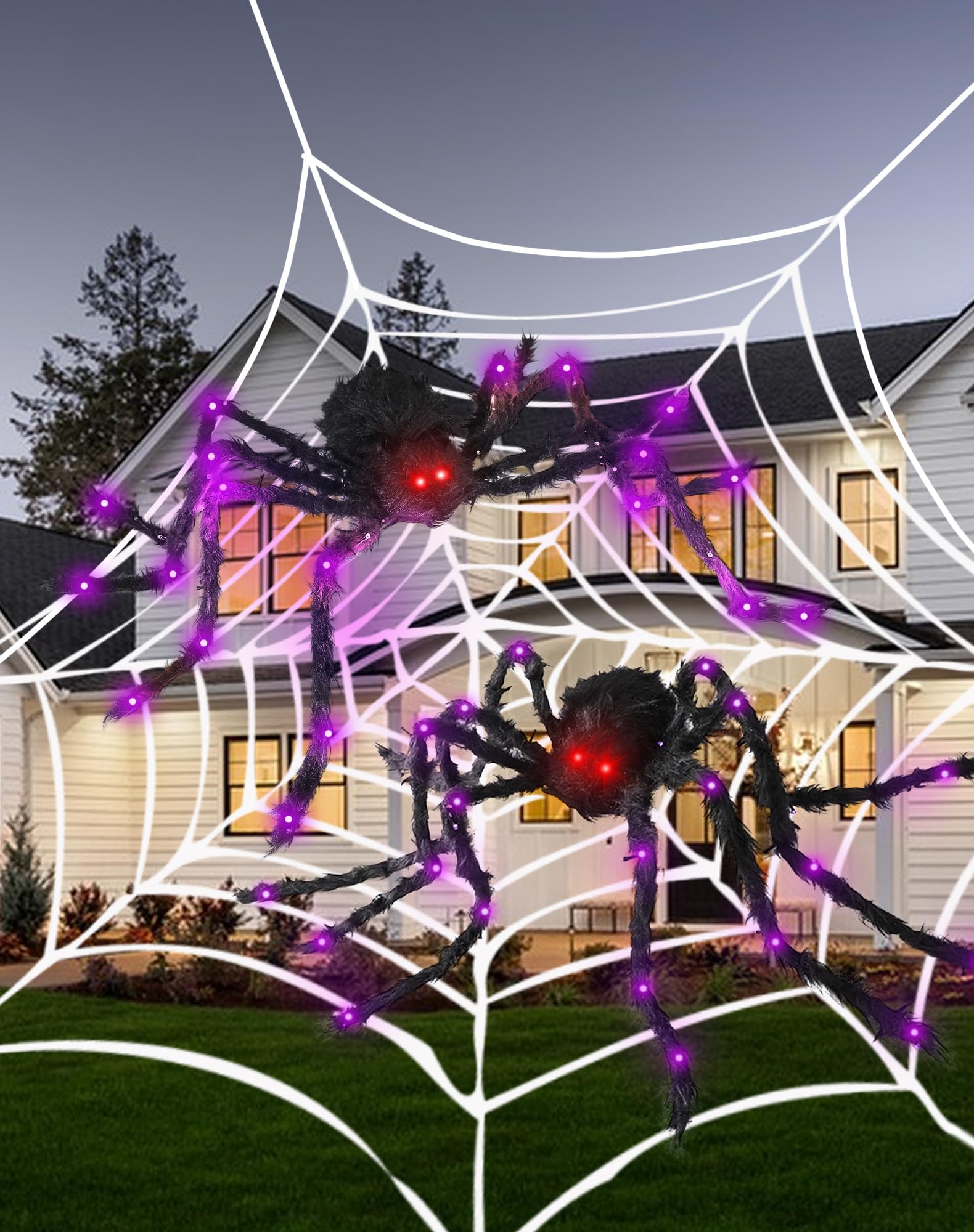 Photo 1 of ***Factory seal***

Pikile Halloween Decorations Light Up Spiders,59.05‘’ Giant Spider Halloween Decorations,Halloween Giant Light Up Spider with Red Eyes for Haunted House/Yard/Costumes Party Decorations (BK 2PCS)