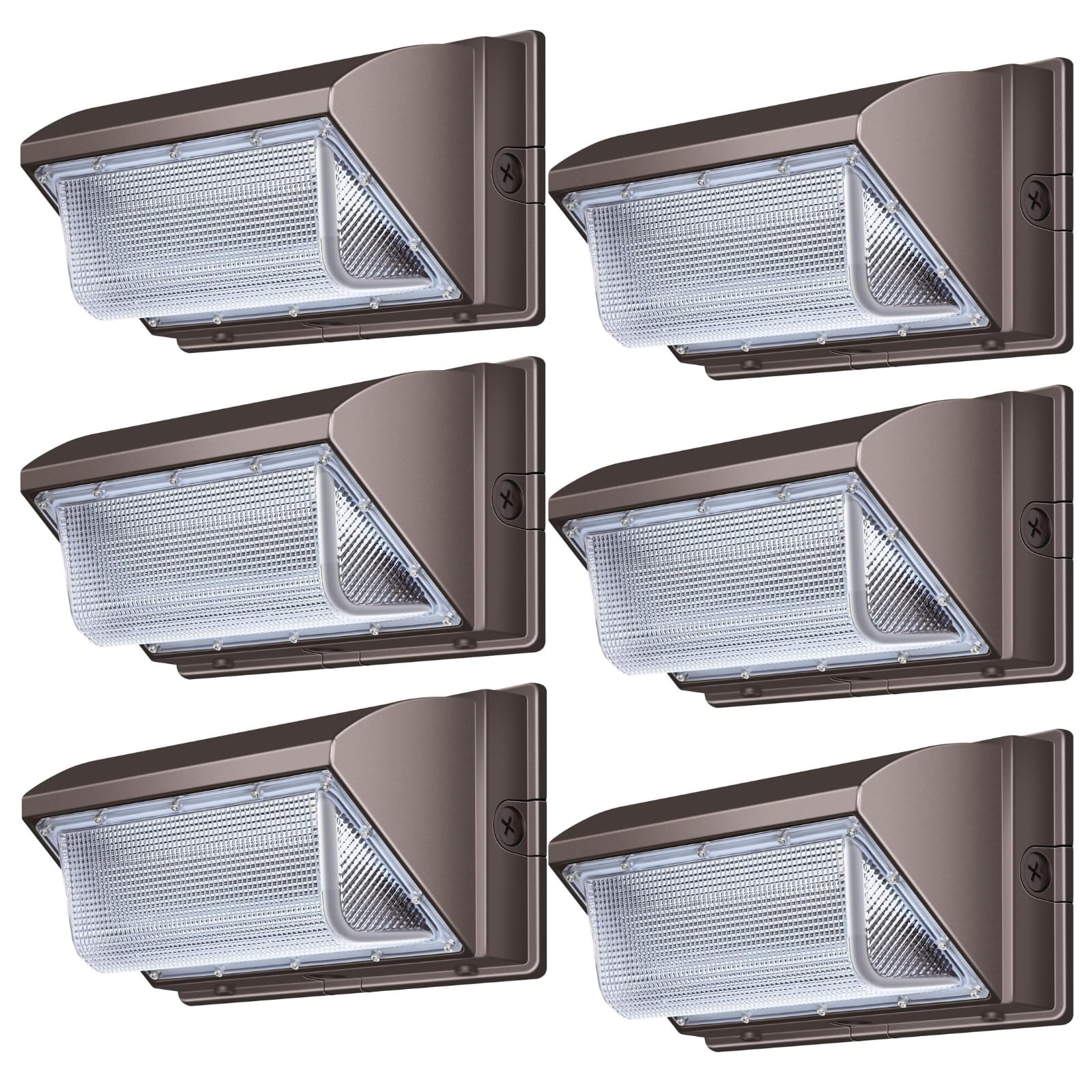 Photo 1 of ledmo LED Wall Pack Light, 15840LM Daylight Outdoor Security Lighting, Commercial and Industrial Outdoor Wall Pack Lights, 5000K IP65 Waterproof for Garage Yard 120W 6 Pack No Photocell