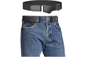 ULTRASHANG Magic Buckleless Men's Stretch Belts: Comfort Revolution- Hook-Loop Adjustable No Buckle Elastic Belt for Jeans Khaki, 32-48"