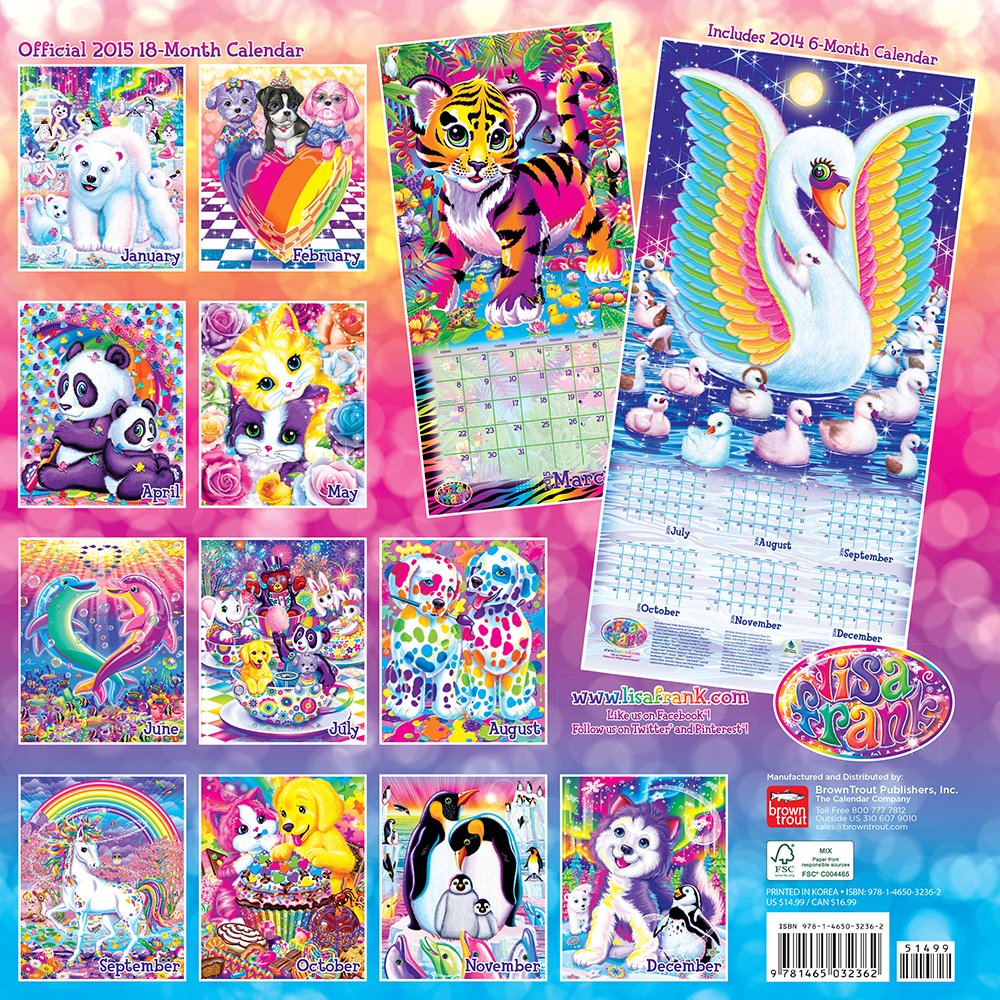 Lisa Frank Calendar 2022 Lisa Frank 2015 Square 12X12: Browntrout: 9781465032362: Amazon.com: Books
