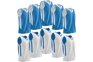 LIBERTY IMPORTS 10-Pack Men's Reversible Custom Basketball Jerseys, Plain Mesh Athletic Sleeveless Shirts Blank Team Uniforms Set