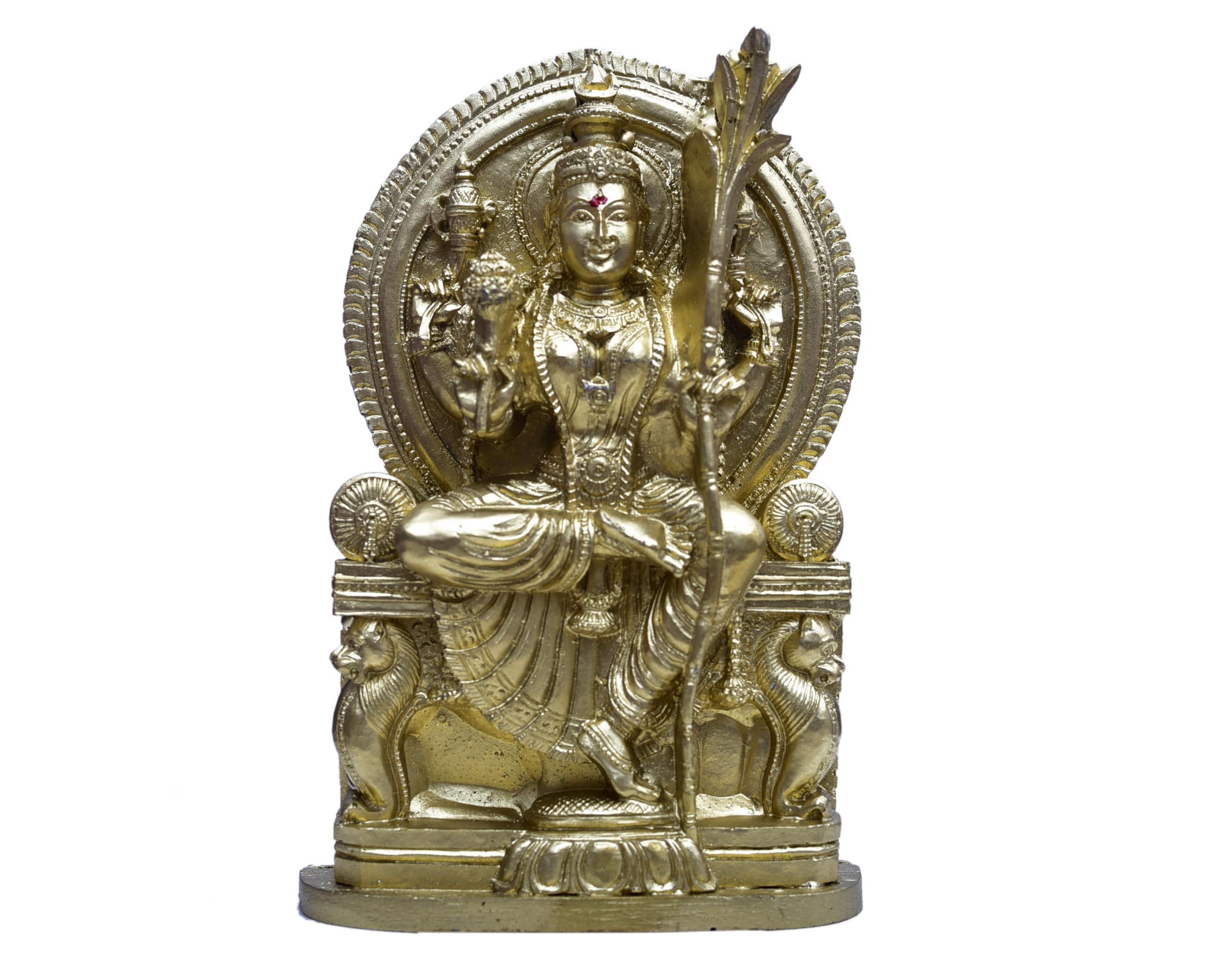 ZIG ZAG Sri Lalitha Tripura Sundari Devi Statue for for Pooja Room, Home, Office and Temple Idol Golden (Size-7 Inches)