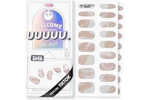 UUUUU. Semi Cured Gel Nail Strips - [by Gloss_LA], UV Nail Stickers Compatible with All Nail Lamps, U-Curve for Perfect Fit, Includes 2 Prep Pads, Nail File, and Wood Stick