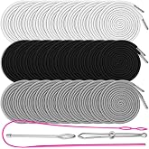 30Pcs Sweatshirt Drawstring Replacement, Hoodie String Replacement | Hoodie Strings with 3Pcs Drawstring Threader for Sweatpants, Shorts, Pants, Jackets, Coats (White, Black, Gray)