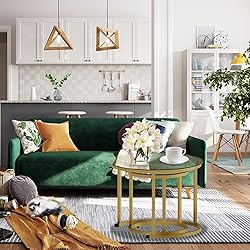 aboxoo Gold Nesting Coffee Table Set of 2, Small