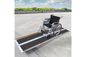 FACHNUO TOOL FACHNUO 8FT Portable Wheelchair Ramp, 96" L x 31.3" W Non-Skid Handicap Ramps, 800 LBS Capacity Threshold Ramp, Aluminum Scooter Ramp for Home Entry Steps, Threshold, Doorways, Curbs, Stairs, Car