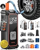 OlarHike Cordless Tire Inflator Portable Air Compressor, 150PSI Dual Power - 5400 mAh & 12V DC, Air Pump for Car Tires, Bike, Motorcycle, Bicycle, Electric Pump with LED Light & Digital Pressure Gauge