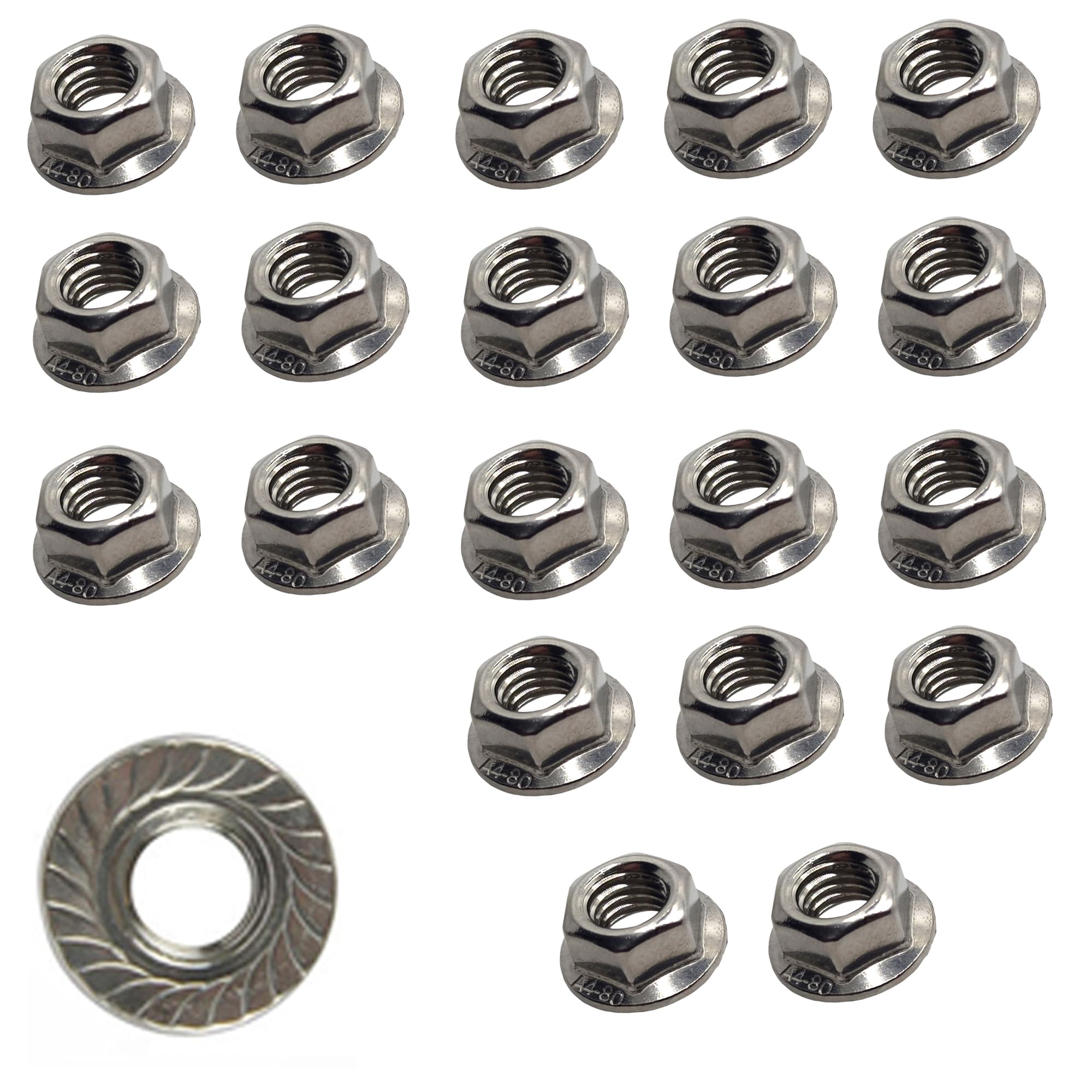M4 Serrated Flange Nuts Marine Grade Style in A4 Stainless Steel 316 – Corrosion Resistant Fasteners (Pack of 20) — image 1