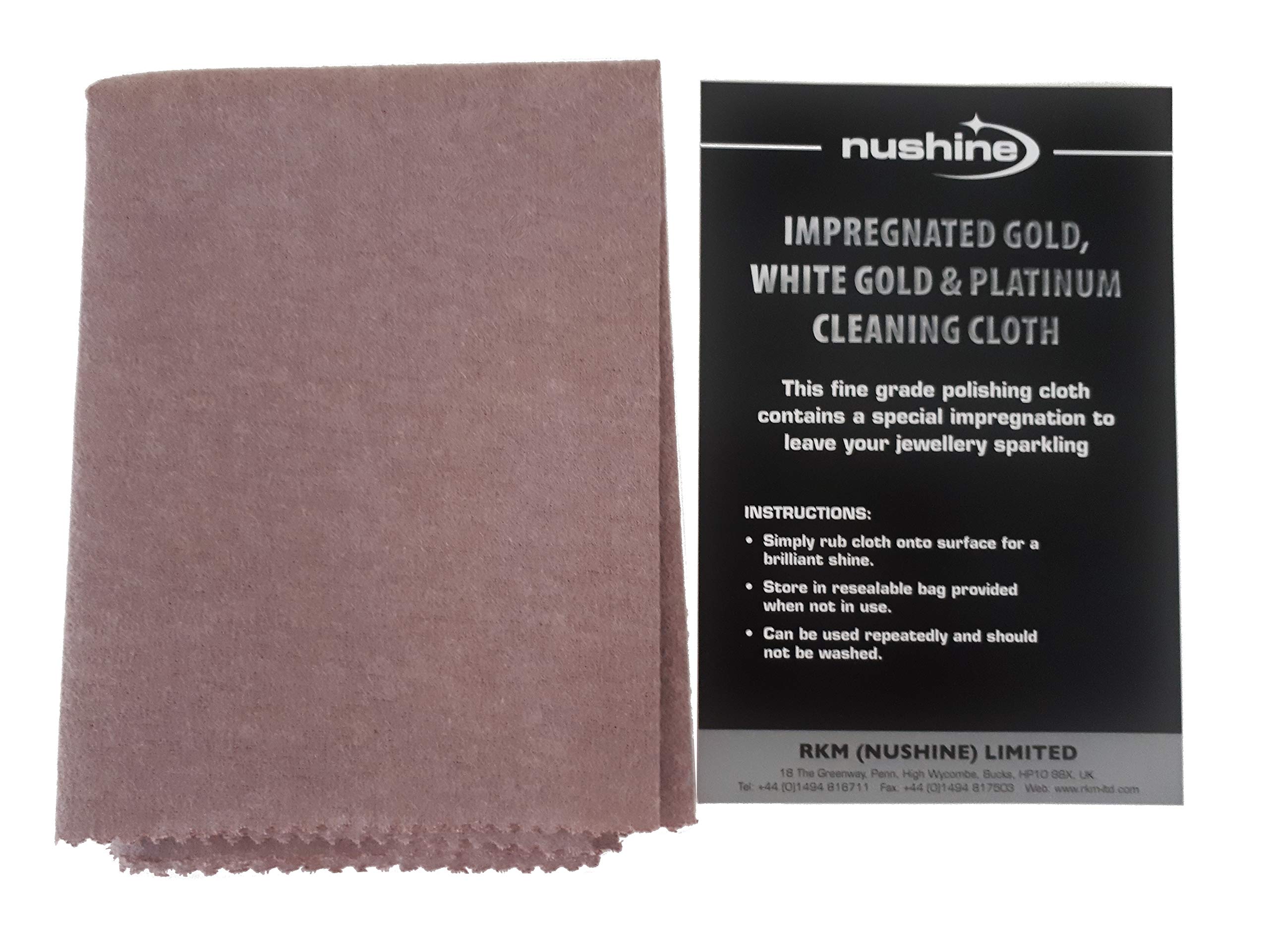 Nushine Gold, White Gold & Platinum Cleaning Cloth (LARGE 44 x 31.5cm) - Contains Special Impregnation