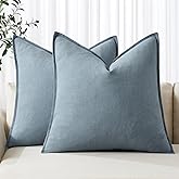 MIULEE Decorative Linen Pillow Covers 20x20 Inch Blue Grey ​Boho Farmhouse​ ​Neutral Couch Throw Pillows for Bed Pack of 2 Accent Coastal Modern Pillowcase Summer Sofa Livingroom Home Decor