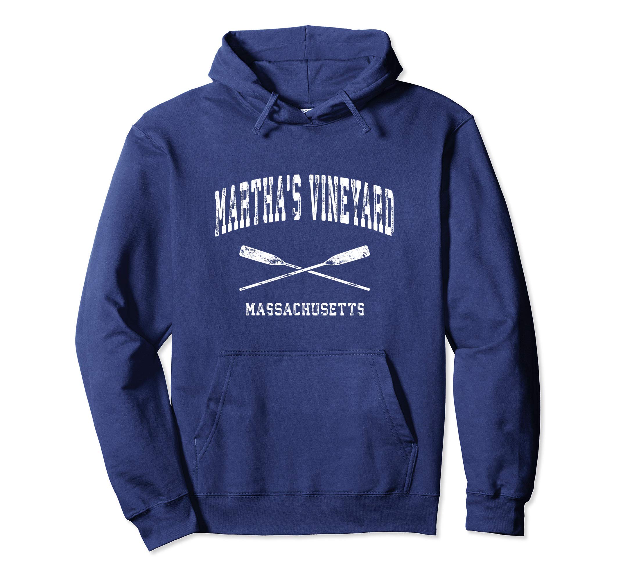 Photo 1 of Martha's Vineyard Massachusetts Vintage Nautical Crossed Oar Pullover Hoodie