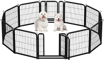 Yaheetech Lightweight Dog Playpen 12 Panels 60cm Portable Exercise Fence