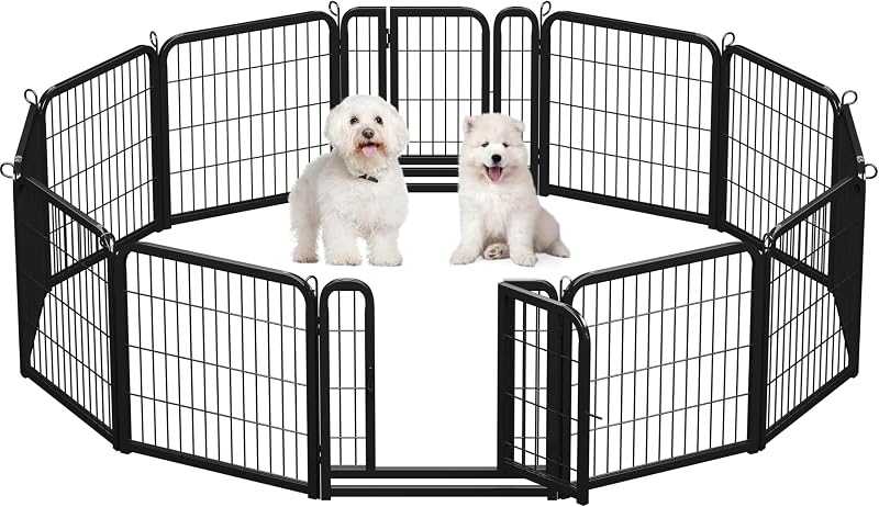 Yaheetech Lightweight Dog Playpen 12 Panels 60cm Portable Exercise Fence