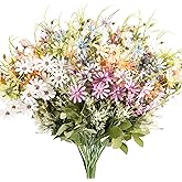 AUMVEYI 6 Bundles Wildflowers Artificial Flowers Outdoor Fake Daisy UV Resistant Silk Wild Flower Bouquets Bulk Faux Plants Plastic Greenery for Decoration vase Floral Arrangements Home Décor