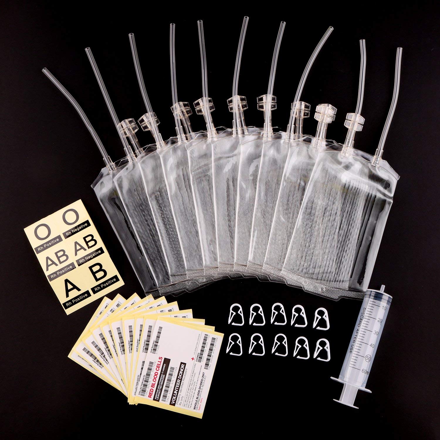 Blood Bag for Drinks,Reusable Drink Pouches,IV Blood Bags Set of 10