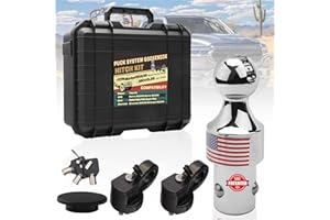 TOWGUARD 60639, Puck System Gooseneck Hitch Ball Kit – 38000LBS, Upgraded 3-Steel-Ball Base, 2-5/16" Ball, Safety Chain Anchors w/Anti-Theft Locks, Fit F250/F350/F450, Silverado/Sierra 2500/3500HD, Titan XD