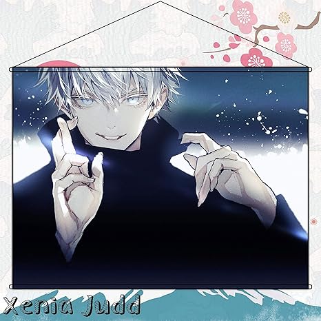 Amazon Xenia Judd タペストリー 呪術廻戦 五条悟 Satoru Gojo ポスター 掛ける絵 約90cmx60cm アニメ 萌えグッズ 通販