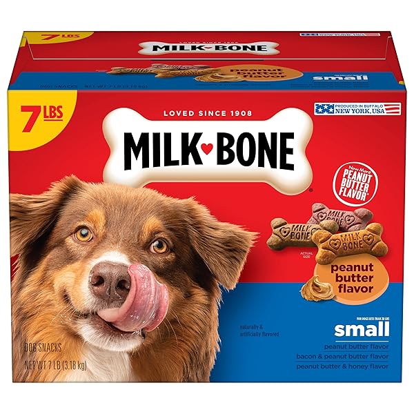 MILK-BONE PEANUT BUTTER FLAVOR NATURALLY & ARTIFICIALLY FLAVORED DOG BISCUITS – CRUNCHY DOG TREATS – 7 POUNDS (PACKAGING DESIGN MAY VARY)