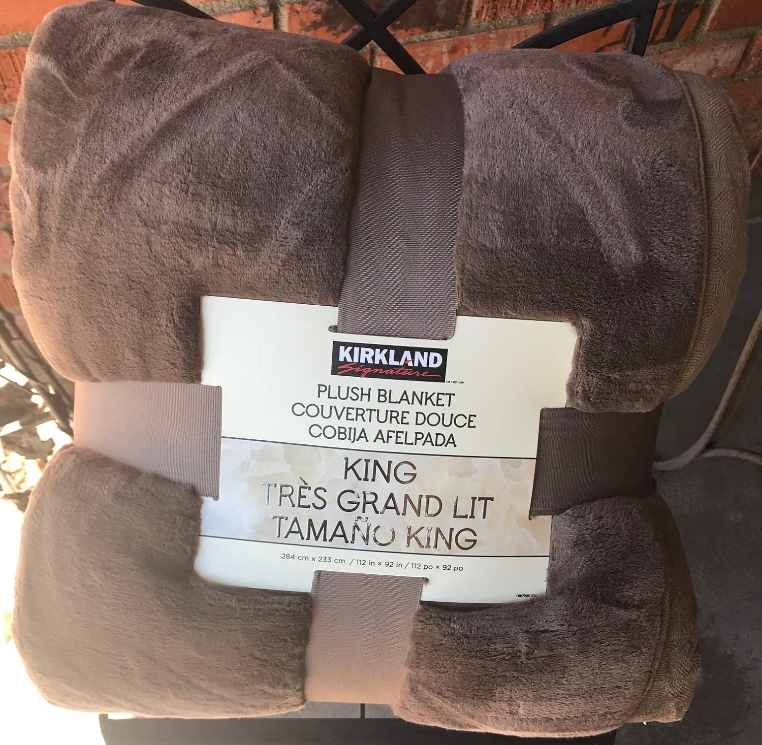 Kirkland Plush Chocolate Brown King Blanket 112 by 92