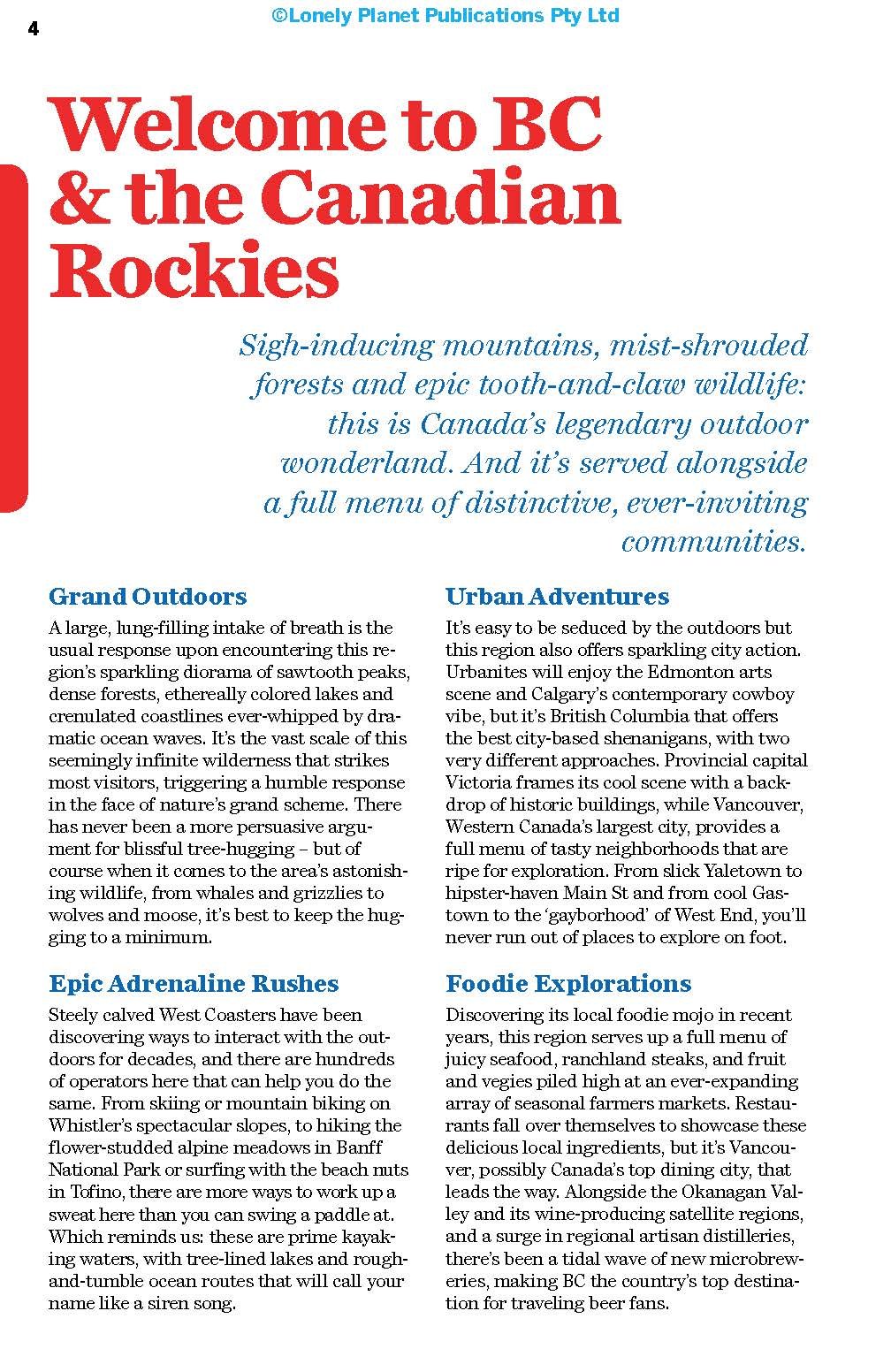 Lonely Planet British Columbia & the Canadian Rockies (Regional Guide) Lonely Planet British Columbia & the Canadian Rockies (Regional Guide) Paperback