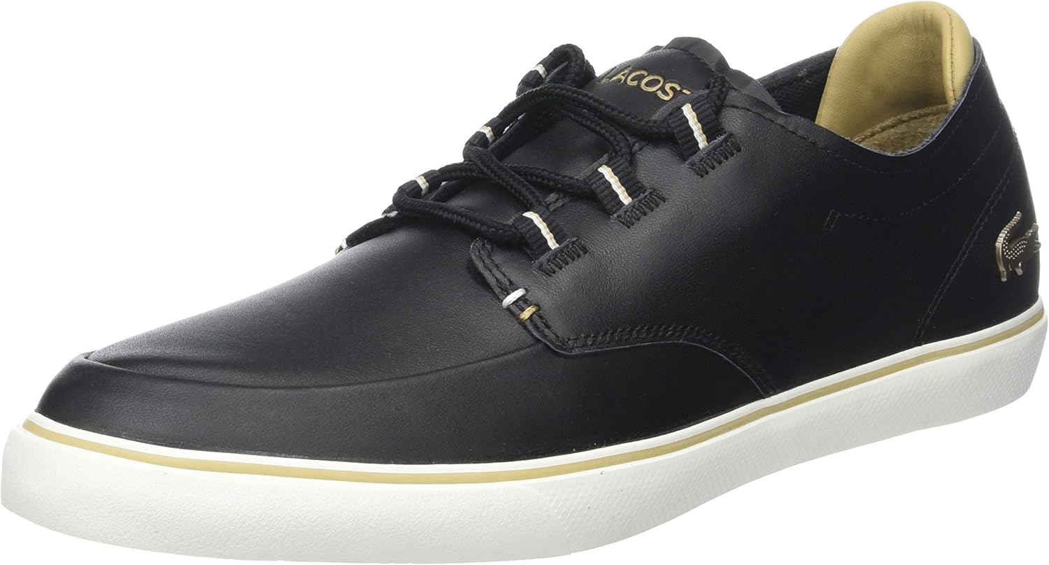 lacoste black esparre deck trainers
