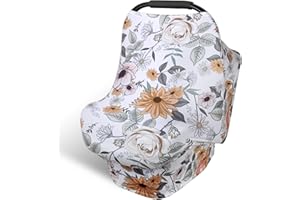 Rquite Car Seat Covers for Babies, Baby Car Seat Canopy Carrier Cover, Breathable Nursing Cover for Breastfeeding, Stretchy Carseat Cover Boys Girls, Multi-Use Infant Carseat Stroller Cover
