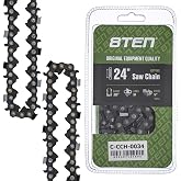 8TEN Ripping Chainsaw Chain 24" Bar .050 Gauge 3/8 Pitch 84 Drive Links | For Husqvarna 455 Rancher Echo CS-590 Stihl MS 270