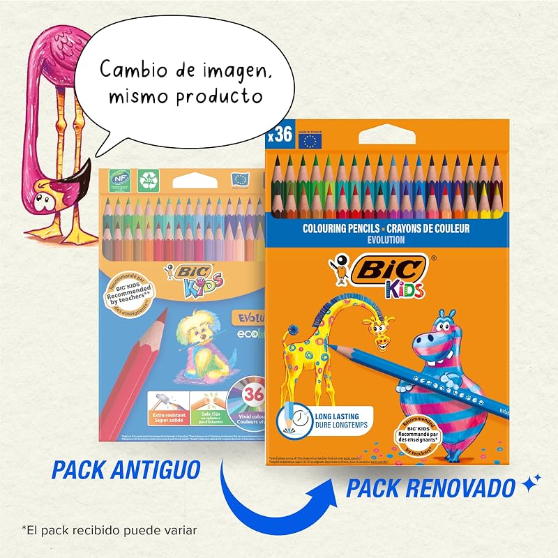 Kids Evolution ECOlutions Lápices para Colorear - colores Surtidos, Blíster de 24 unidades
